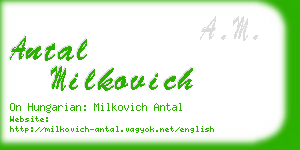 antal milkovich business card
